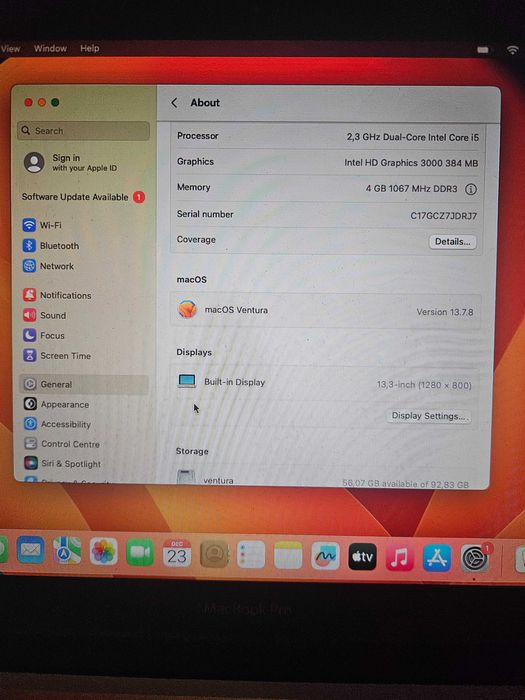 Macbook Pro 13 A1278