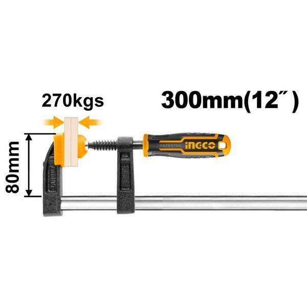 Менгеме за фиксиране тип f 80 х 300 мм ingco