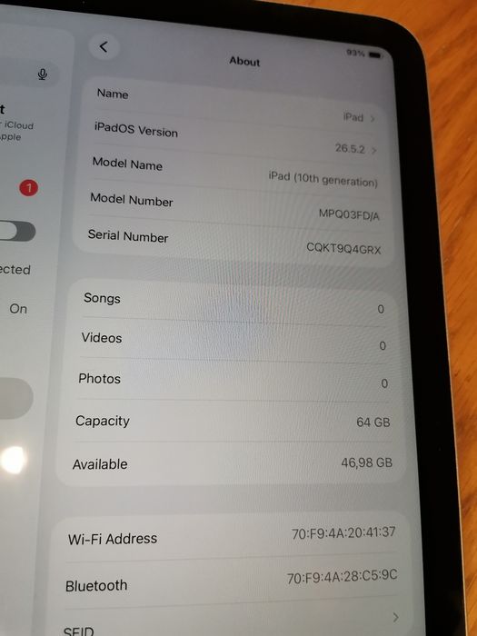 Vând IPad 10 2022 64 gb touch I'd nefuncțional