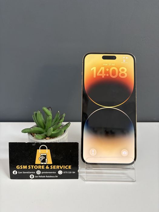 Iphone 14 Pro Max Gold 1.02Tb 100%  Baterie 2 Ani Garantie Gsm Store&Service
