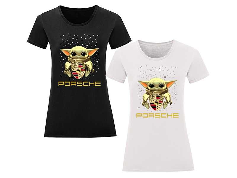 Мъжка и дамска тениска Baby Yoda Hug BMW Mercedes Subaru Pоrsche и др