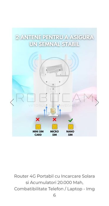 Router WiFi solar, baterie 25000 mAh, panou solar 15W, router WiFi