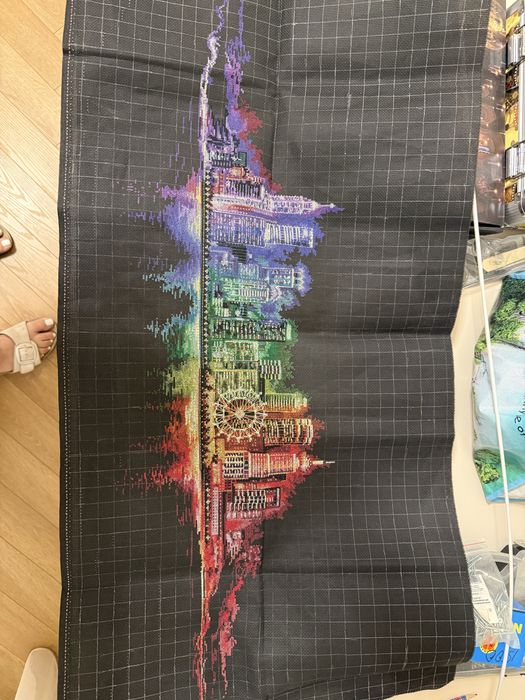 Картина вышитая без рамки