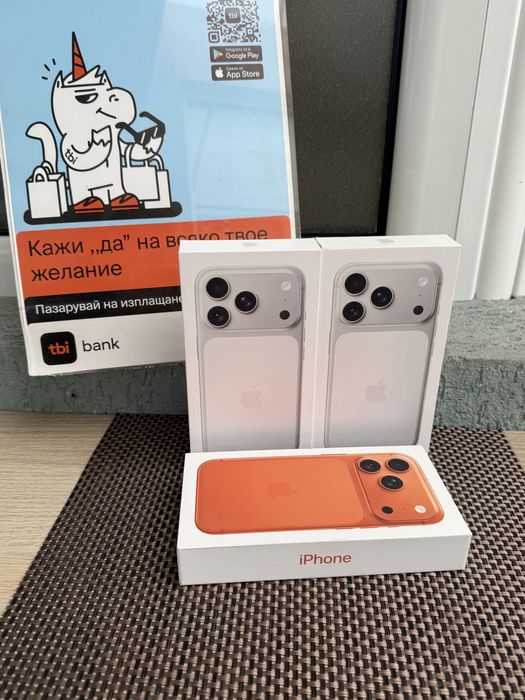 НАЛИЧНИ! 46€/м *iPhone 17 Pro*Silver/Orange/Blue *айфон 17 про 256
