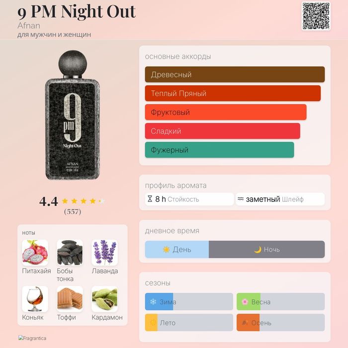 Afnan 9pm night out парфюмированная вода