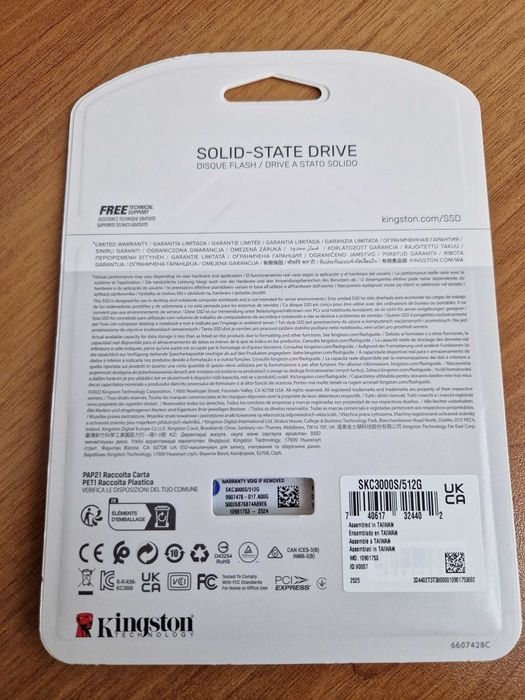 Новый m2 SSD Kingston KC3000. Объем 512 gb