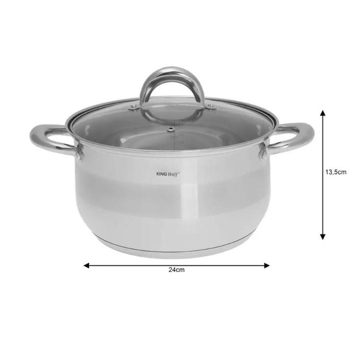 Set 5 oale cu capac, Inox, dimensiuni 16/16/18/20/24cm, Fund termic