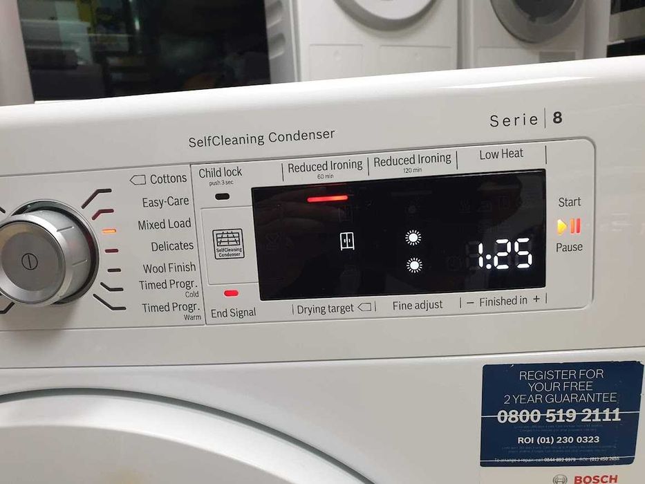 9Kg - UK - Сушилня Bosch Serie 8 с Термопомпа 12м Гаранция Бош