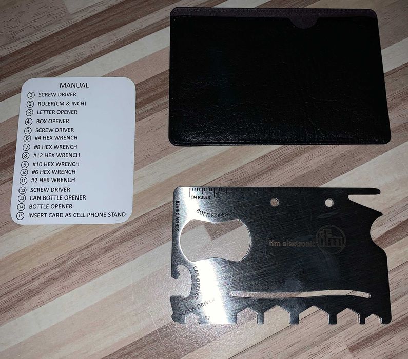 Card multifunctional 18 in 1, inox, ideal drumetii, camping nou