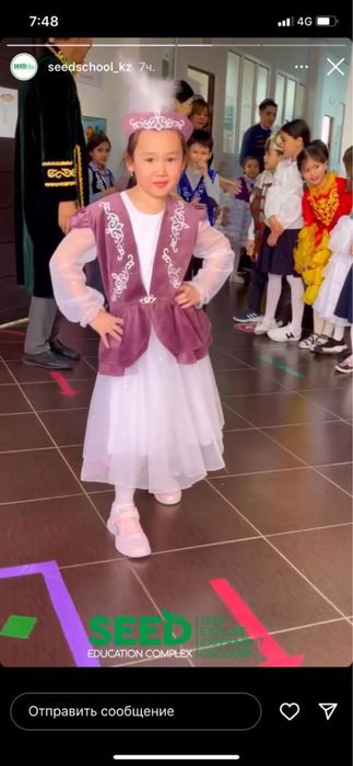 Казахское национальное платье для девочки