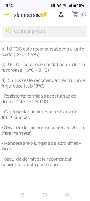 Sac de dormit cu piciorușe Slamberac, 2.5 tog, 120 cm