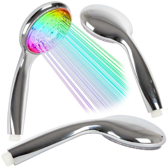 Set Para de duș RGB cromat + cap robinet+ lampa toaleta NOU