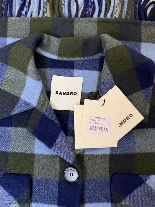 Jachetă Sandro din lână cu franjuri