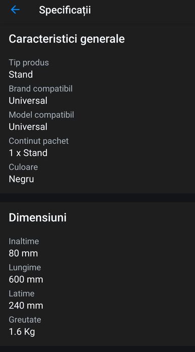 Stand monitor Thunder X3 AS3, Negru