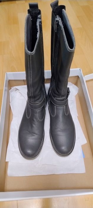 Cizme de piele gri Melania mărime 38