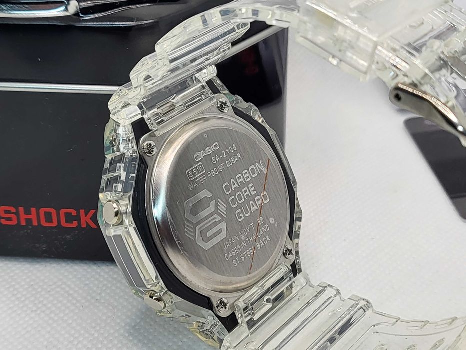 Ceas Sport Casio g shock ga 2100 jellyfish ,transparent verde , Nou,Garantie 2 ani