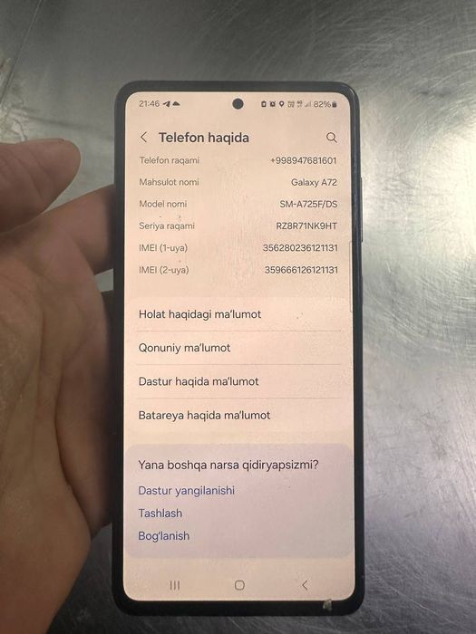 Samsung galaxy a72 sotiladi