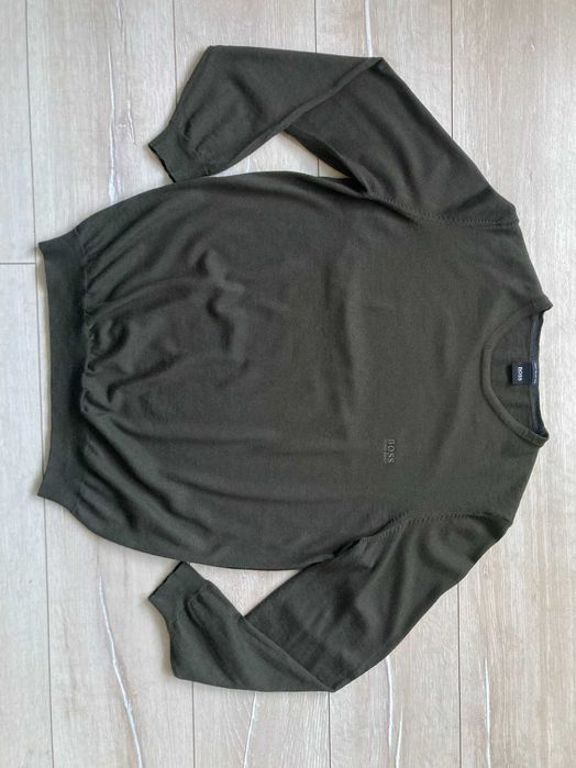 Hugo Boss BOTTO  Finest Italian Yarn кафяв вълнен пуловер размер XXL