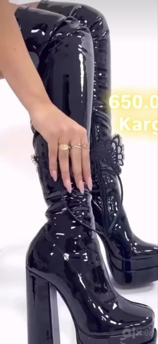 Сапоги лакированный