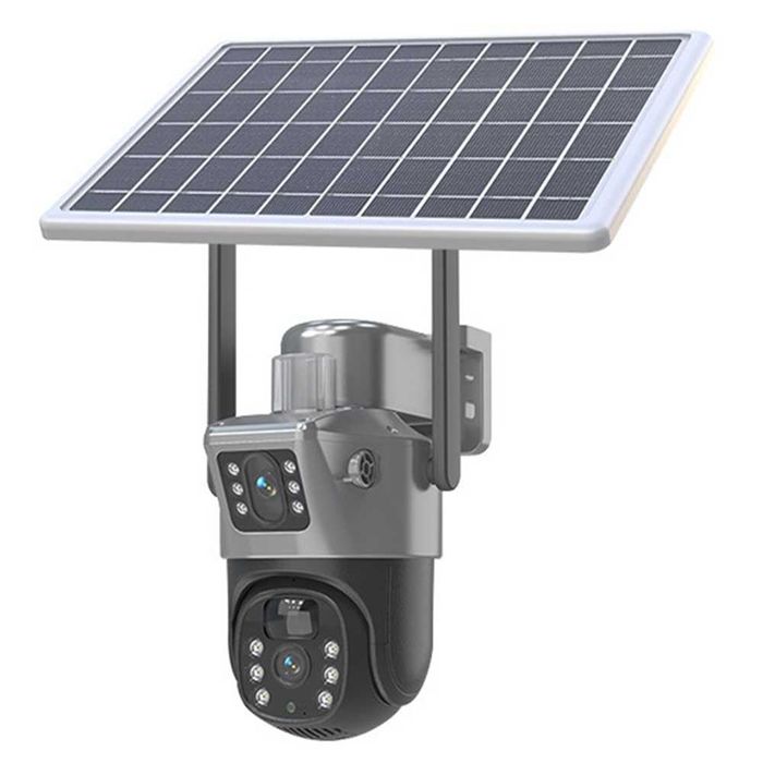 Pachet 3 x Camera de supraveghere video dubla cu SIM GSM si Panou solar