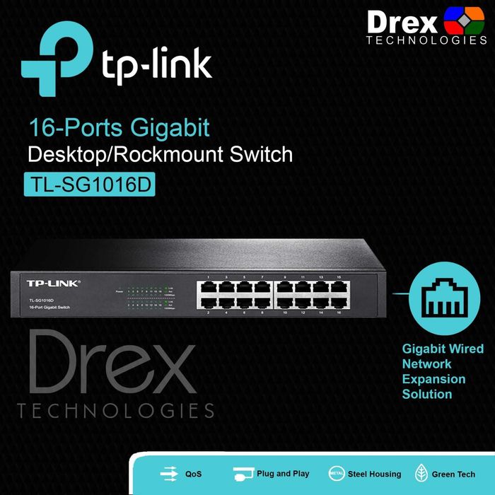 Switch TP-LINK TL-SG1016D, 16 x 10/100/1000Mbps, Desktop/Rackmount