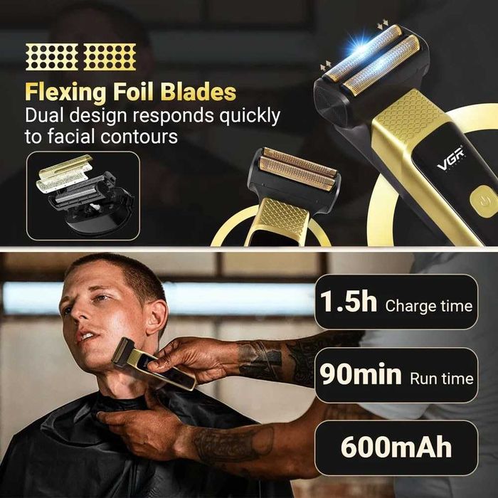 Професионален 3 в 1 комплект за постригване бръснене нос уши VGR V-366