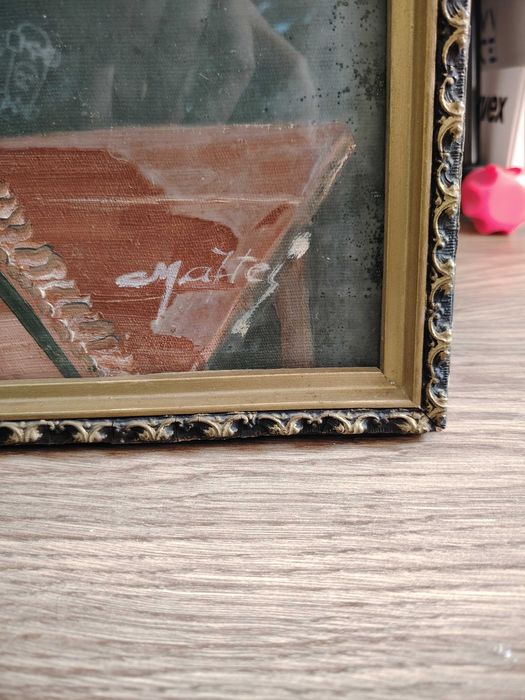 Tablou vechi in ulei cu rama din lemn