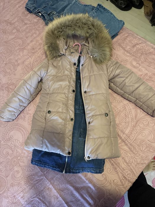 Зимно топло яке за момичета 128см.