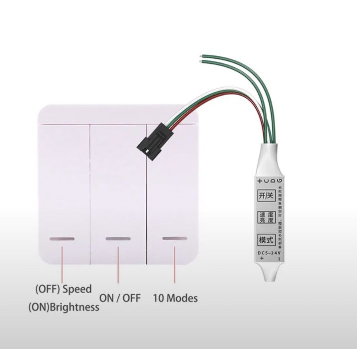 Адресные белые светодиодные ленты с анимацией бегущая вода WS2811