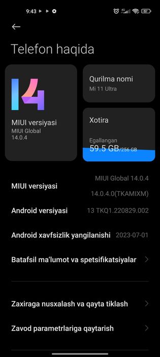 Xiaomi 11 ultra sotiladi