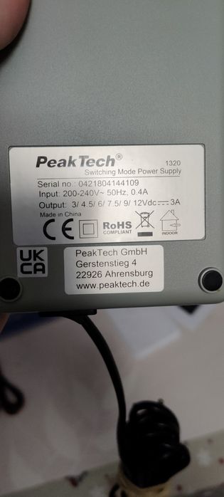 Sursa 12V-3A, noua, Peaktech