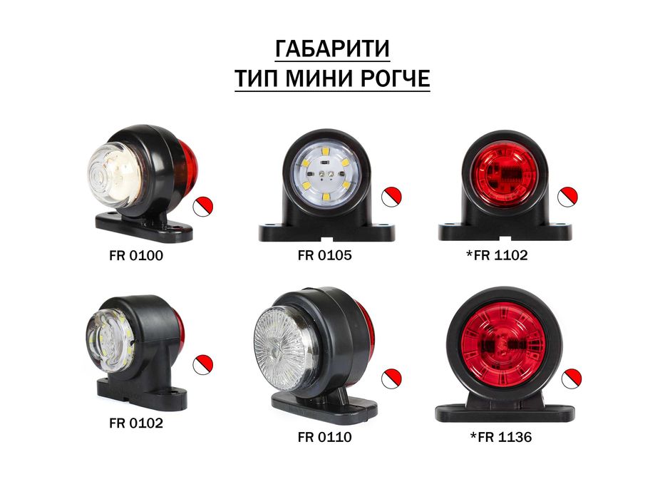 ЛЕД LED Габарити тип мини рогче - прави