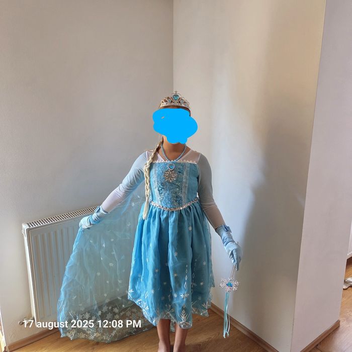 Set rochita si accesorii Elsa - Frozen,  7-8 Ani, 130 cm