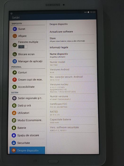 De vânzare Samsung Tab E SM - Te 560 stare foarte buna optic 9,5/10 tehnic 10/10   fără conturi sau fisuri sau crăpături