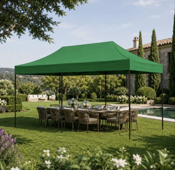 Cort Pavilion Impermeabil Premium 3x6 metri Cadru Extensibil Pliabil Otel
