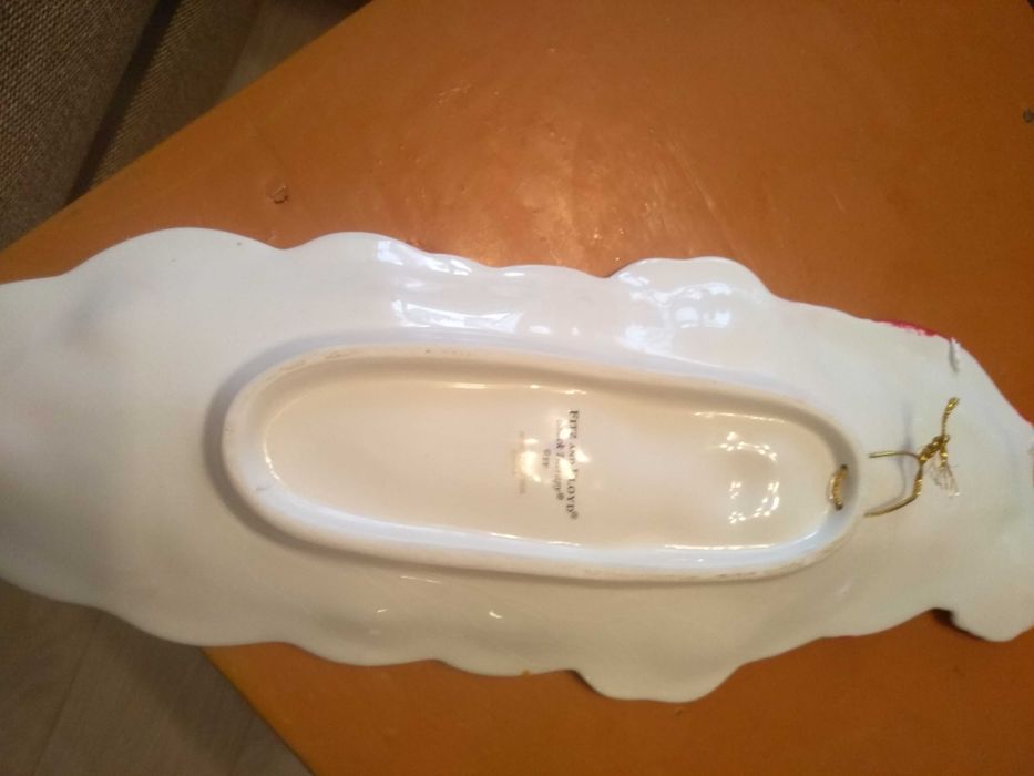 Блюдо фарфор новогодняя санта