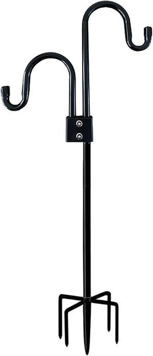 Carlig gradina metalic 193 cm, baza 5 tije, suport robust pentru decor