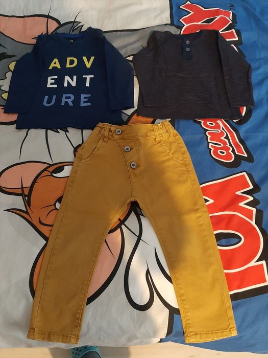 Дънки и блузки,р-р 86-92см.