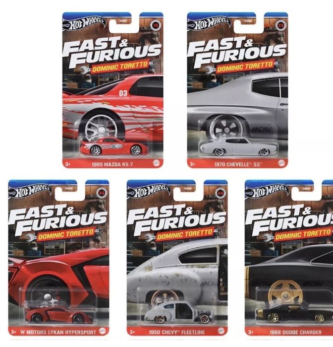 Set Masinute Hot Wheels Silver Series, Fast and Furious
