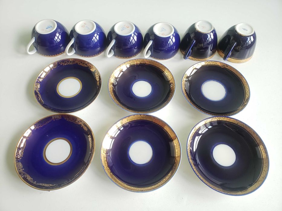 ЦЕНА ЗА ВСЁ! Фарфоровые чайные пары ЛФЗ с позолотой