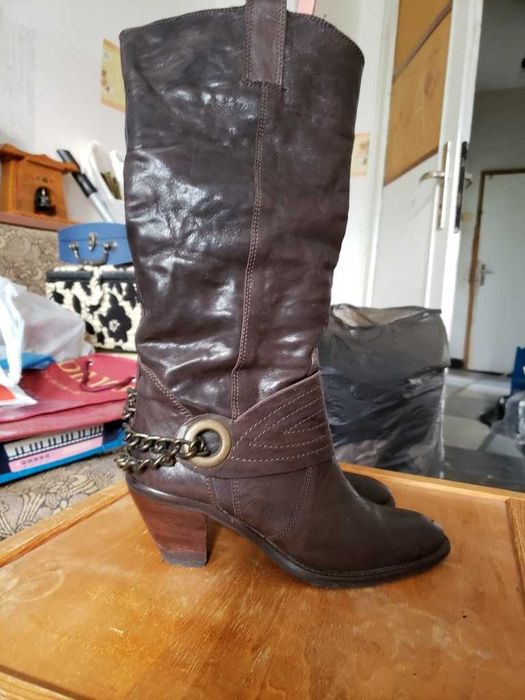 Gi Anni ботуши от дебела естествена телешка кожа