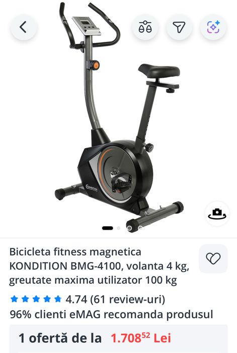 Bicicleta fitnes magnetica Kondition BMG 4100