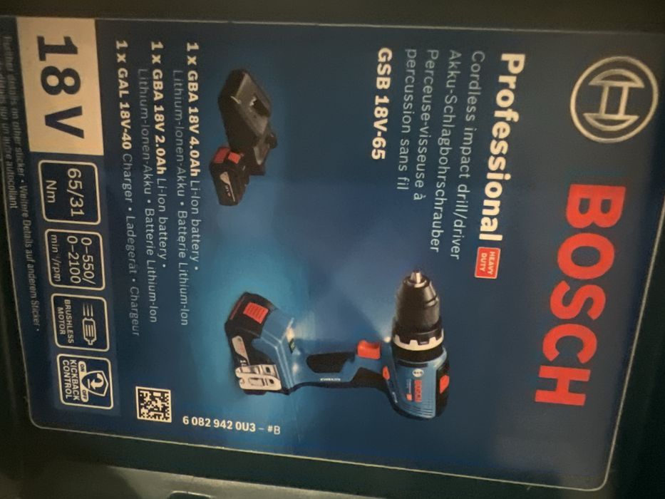 Filetanta cu percutie Bosch GSB 18V-65 completa-Sigilata