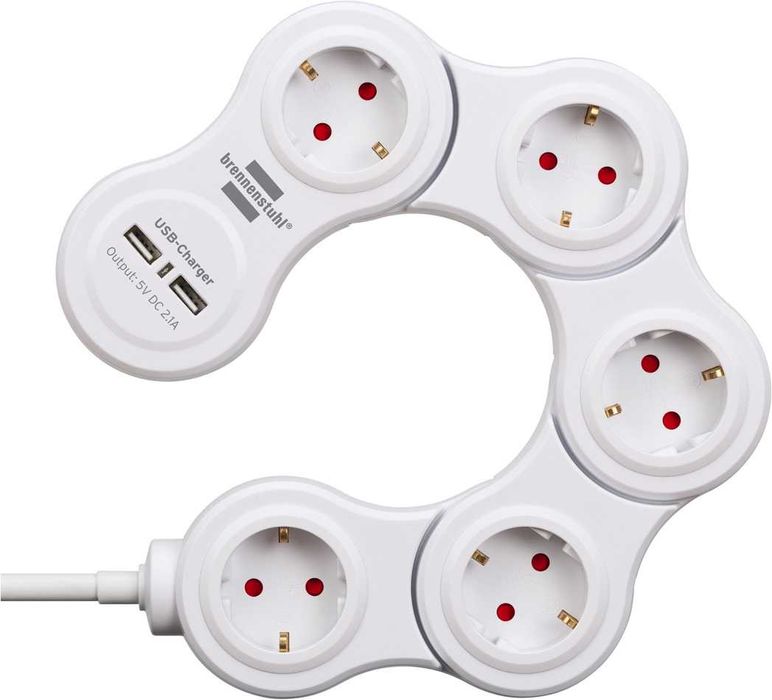 Удлинитель Brennenstuhl Vario Power с функцией зарядки через USB
