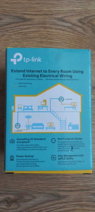 Интернет адаптер Powerline TP-Link , комплект 2 устройства, интернет без кабел