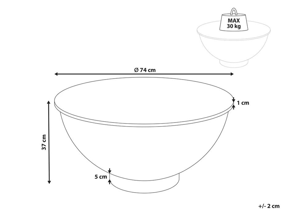 NOU Masa de cafea NADINE, ceramică, cu depozitare