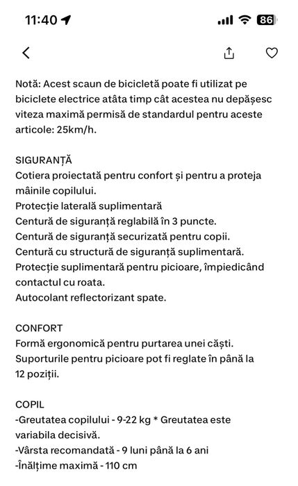 Scaun de bicicleta pentru copii Polisport Bilby Maxi CFS