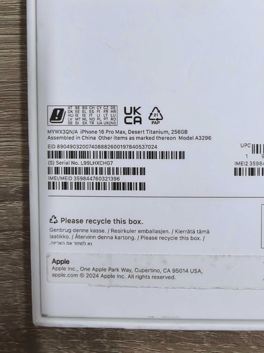 iPhone 16 Pro Max 256GB 96% Battery Health