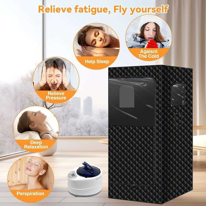 Сауна Преносима парна Сгъваема кабина 1000 W дистанционно палатка