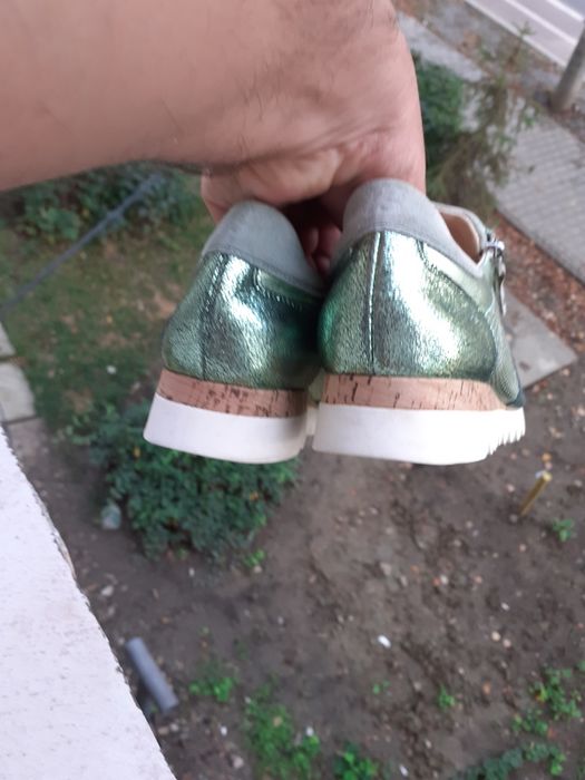 Paul Green Pantofi Teniși Verde Metalizat